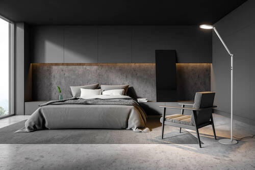 LED-STEHLEUCHTE 60/160 cm    - Alufarben/Schwarz, Basics, Metall (60/160cm) - Fabas Luce