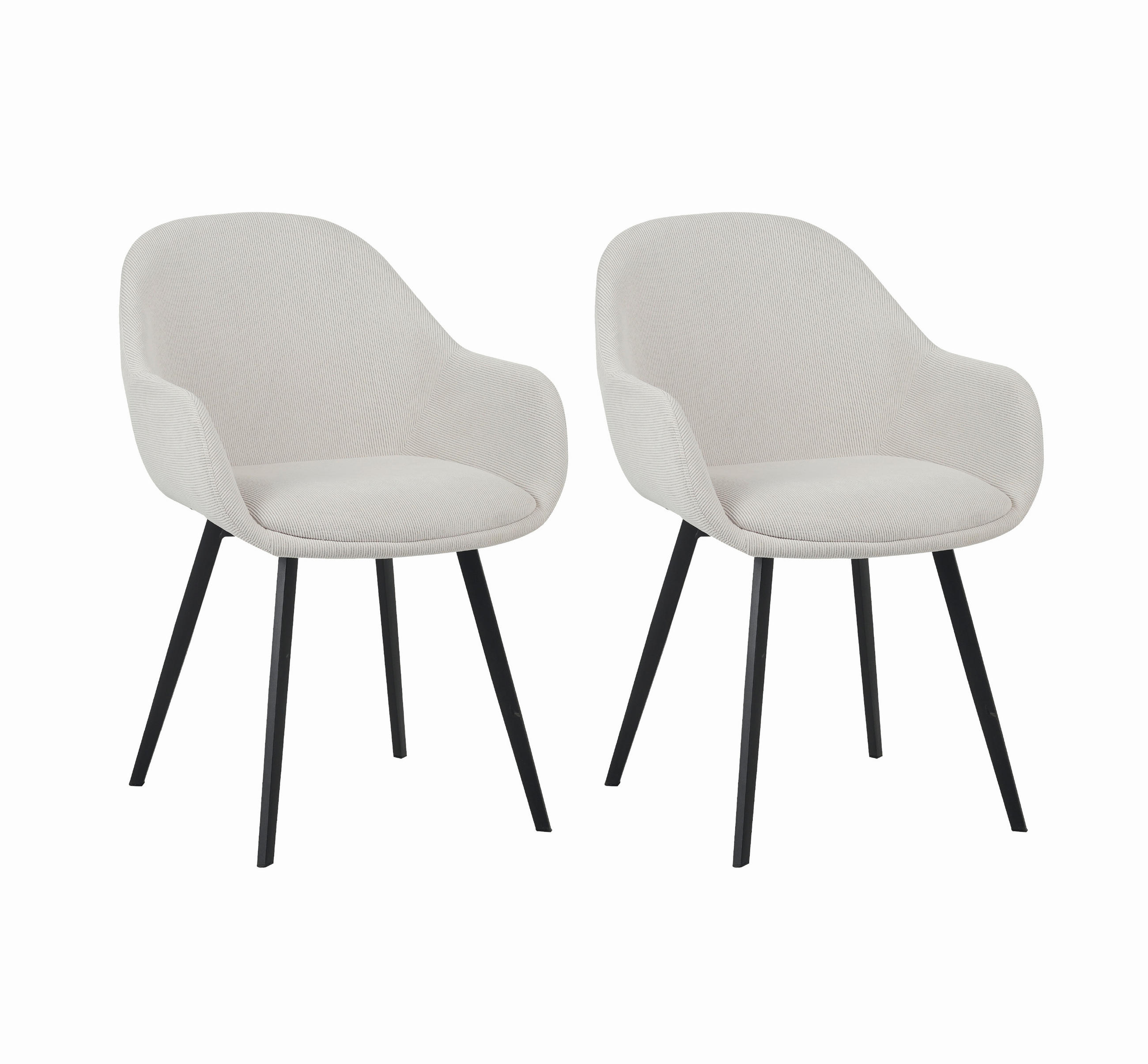 STUHL-SET 2 Stück  in Stahl Cord  - Beige/Schwarz, MODERN, Textil/Metall (57/84/61cm) - Livetastic