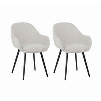 STUHL-SET 2 Stück  in Stahl Cord  - Beige/Schwarz, MODERN, Textil/Metall (57/84/61cm) - Livetastic