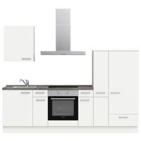 KÜCHENLEERBLOCK 270 cm   in Weiß, Schieferfarben  - Schieferfarben/Edelstahlfarben, MODERN, Holzwerkstoff/Metall (270cm) - Nobilia