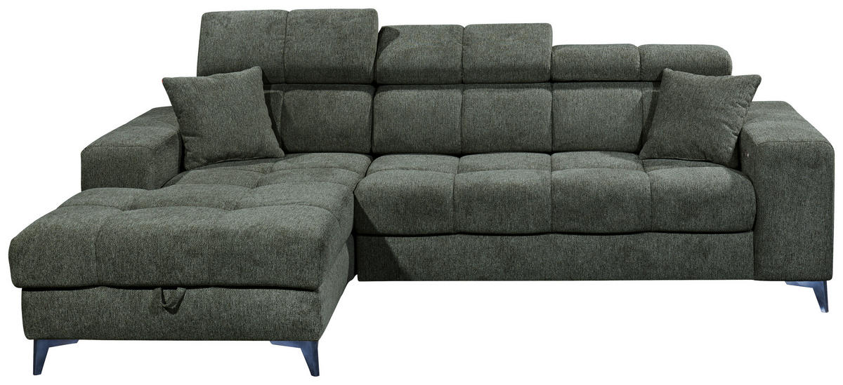 KUTNA GARNITURA tekstil  tamno zelena   - tamno zelena/crna, Konvencionalno, tekstil/plastika (172/268cm) - MID.YOU