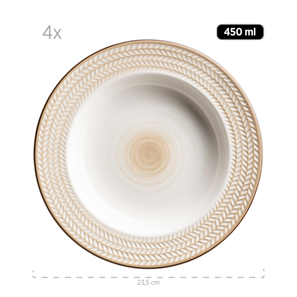 TAFELSERVICE Prospero 8-teilig  - Weiss, Basics, Keramik (30,5/30,5/22cm) - Mäser