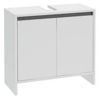 SKŘÍŇKA POD UMYVADLO, bílá, bílá, 60/55/28 cm - bílá/antracitová, Basics, kompozitní dřevo (60/55/28cm) - MID.YOU