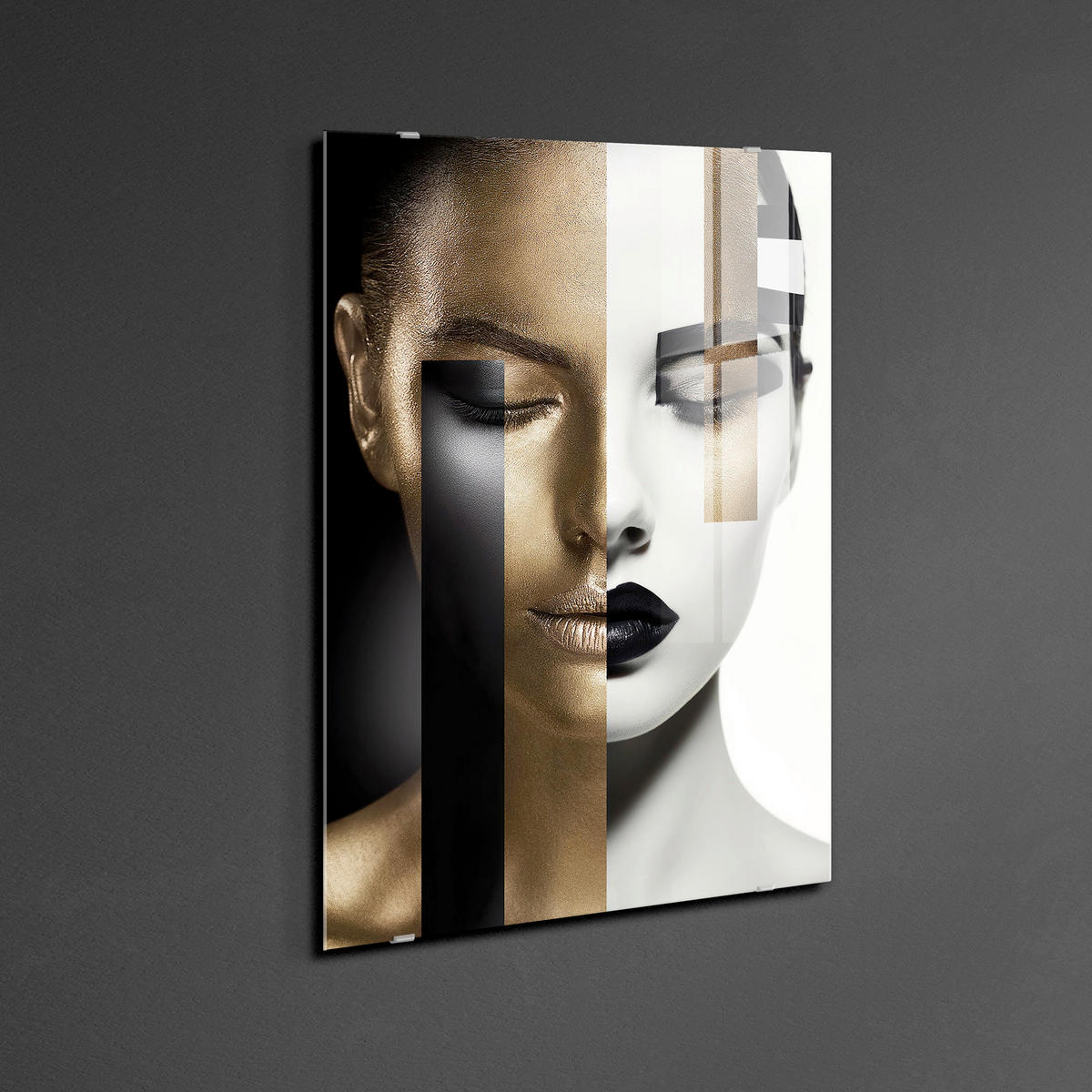 GLASBILD Frauen 120/80 cm  - Multicolor, Basics, Glas/Papier (120/80cm)