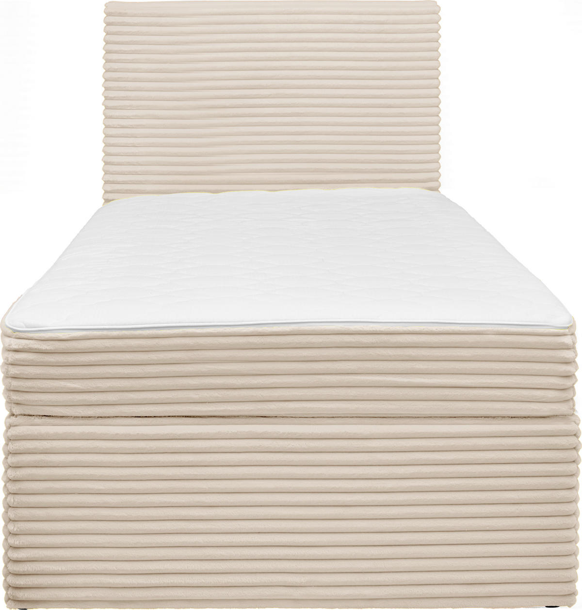 BOXBETT 100/200 cm,  in Beige, H3 = fest  - Beige/Schwarz, MODERN, Holz/Textil (100/200cm) - MID.YOU