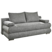 SCHLAFSOFA  mit Liegefunktion, Schlafen auf Sitzhöhe Webstoff Grau  - Edelstahlfarben/Grau, KONVENTIONELL, Textil/Metall (199/95/97cm) - Carryhome