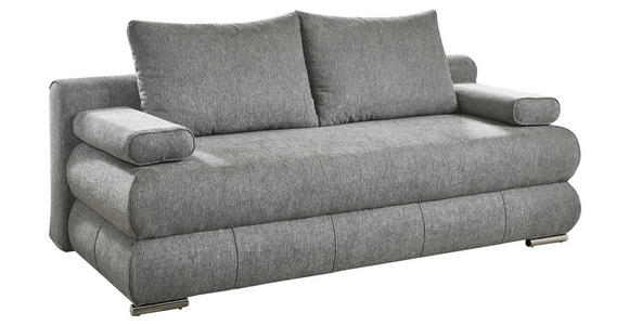 SCHLAFSOFA  mit Liegefunktion, Schlafen auf Sitzhöhe Webstoff Grau  - Edelstahlfarben/Grau, KONVENTIONELL, Textil/Metall (199/95/97cm) - Carryhome