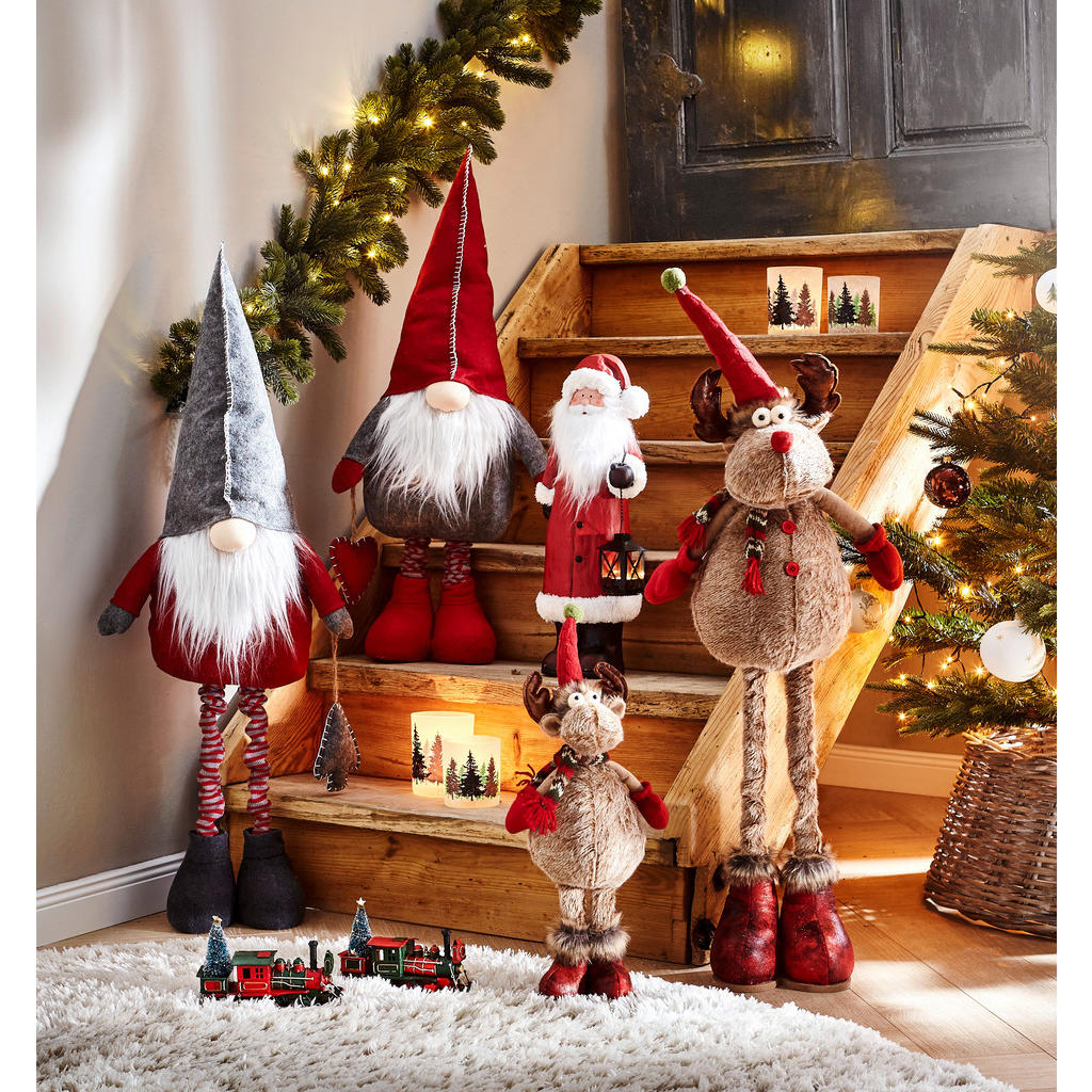 Thumbnail - X-Mas Dekorentier, Mehrfarbig, Textil, Uni, Rentier, 23x60-105x17 cm, zum Stellen, Dekoration, Skulpturen & Dekoobjekte,...