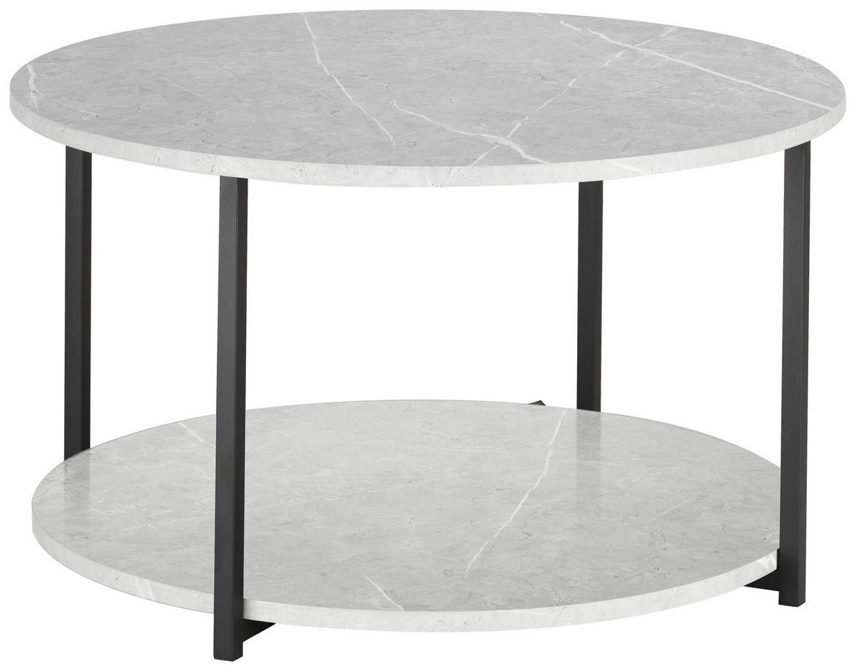 KLUBSKA MIZA, svetlo siva  - črna/svetlo siva, Moderno, kovina/leseni material (80/80/45cm) - P & B