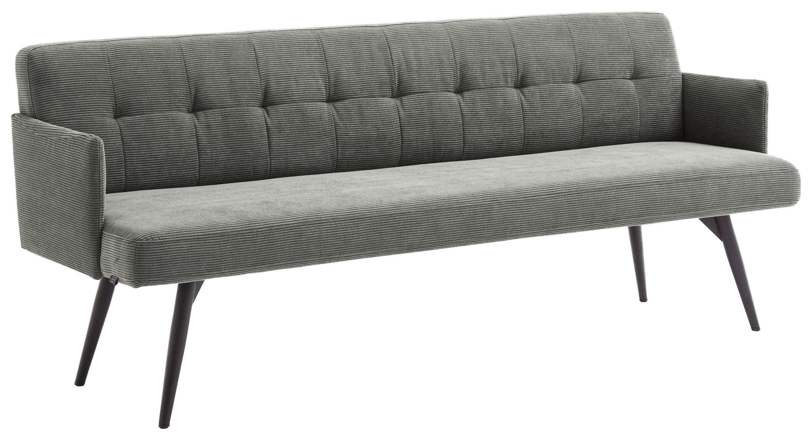 SITZBANK 206/85/69 cm Cord Anthrazit Metall  - Anthrazit/Schwarz, Design, Textil/Metall (206/85/69cm) - Johann Jakob