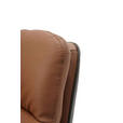 ARMLEHNSTUHL  in Eisen Mikrofaser Echtleder pigmentiert  - Cognac/Anthrazit, Design, Leder/Textil (58/89/67cm) - Novel