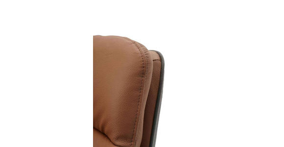 ARMLEHNSTUHL in Eisen Mikrofaser Echtleder pigmentiert - Cognac/Anthrazit, Design, Leder/Textil (58/89/67cm) - Novel
