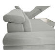 ECKSOFA inkl. Funktionen Grau Cord  - Silberfarben/Grau, Design, Textil/Metall (250/167cm) - Xora