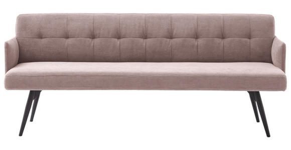 SITZBANK in Textil Altrosa - Schwarz/Altrosa, Design, Textil/Metall (206/85/69cm) - Johann Jakob