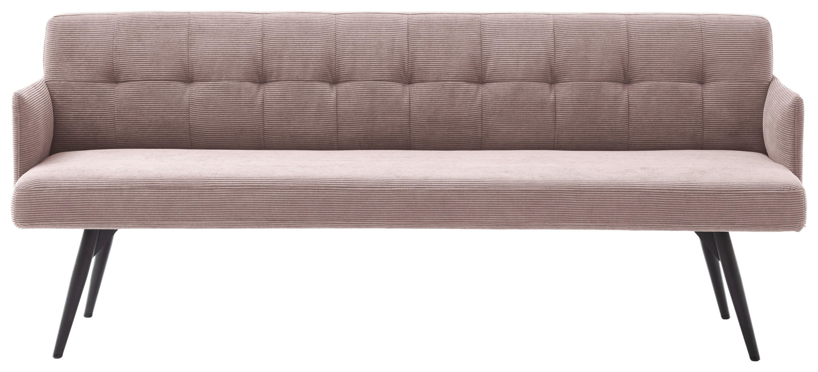 SITZBANK 206/85/69 cm Cord Altrosa Metall  - Schwarz/Altrosa, Design, Textil/Metall (206/85/69cm) - Johann Jakob