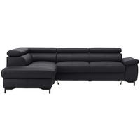 ECKSOFA Echtleder Schwarz  - Schwarz, Design, Leder/Metall (213/268cm) - Stylife