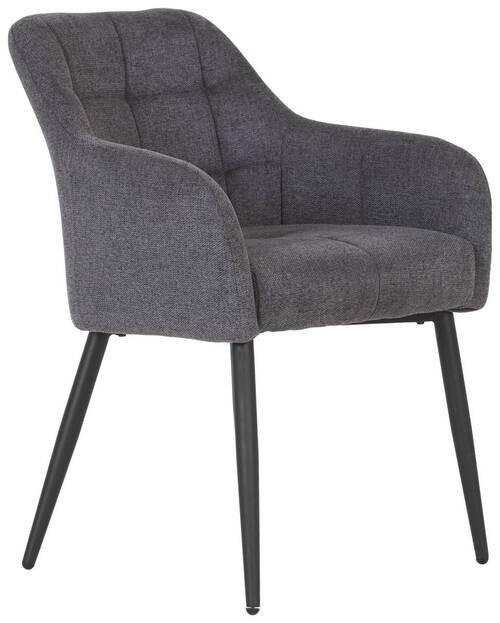 ARMLEHNSTUHL  in Eisen Webstoff  - Schwarz/Grau, MODERN, Holz/Textil (60/61/83cm) - Livetastic
