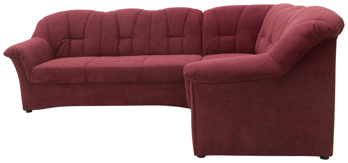 ECKSOFA Beere Mikrofaser  - Beere/Schwarz, KONVENTIONELL, Kunststoff/Textil (243/192cm) - MID.YOU