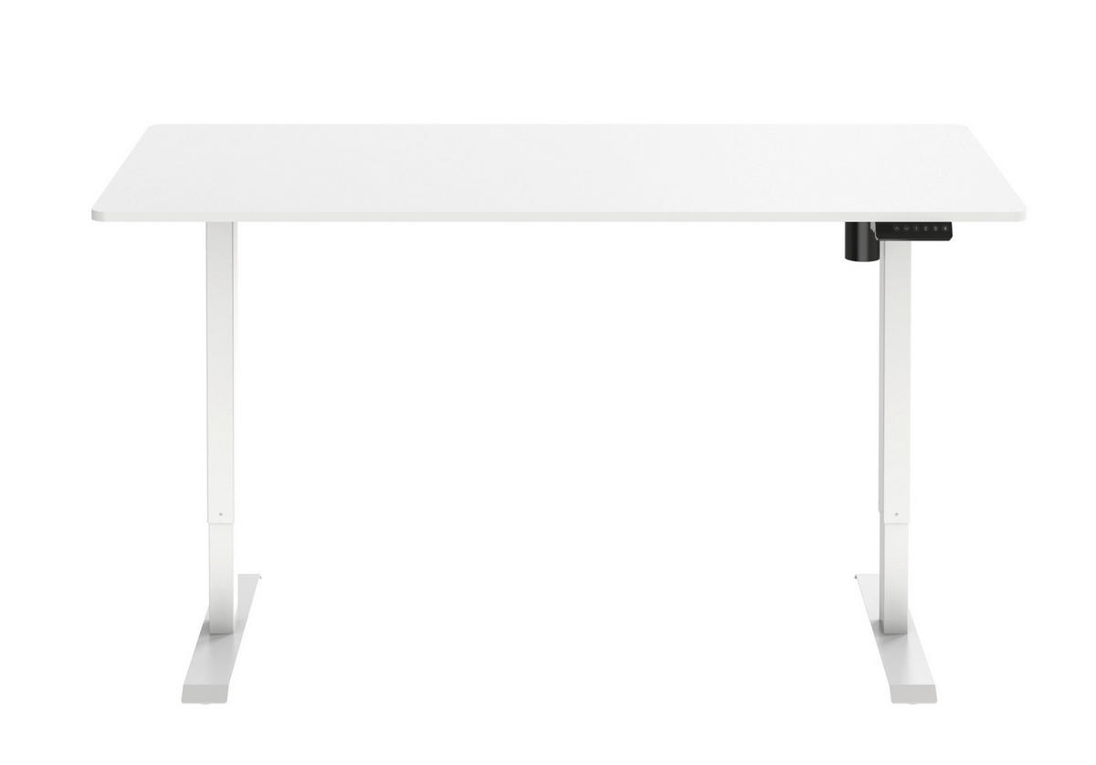 SCHREIBTISCH 160/80/73-123 cm Weiß höhenverstellbar elektrisch höhenverstellbar  - Weiß, MODERN, Holzwerkstoff/Metall (160/80/73-123cm) - Livetastic