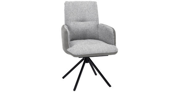 ARMLEHNSTUHL in Stahl Flachgewebe - Blau/Schwarz, Design, Textil/Metall (58/91/62cm) - Dieter Knoll