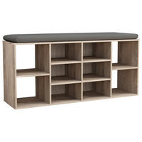 SKOBÄNK 104/50/30 cm  - Sonoma ek/antracit, Design, trämaterial/plast (104/50/30cm) - MID.YOU