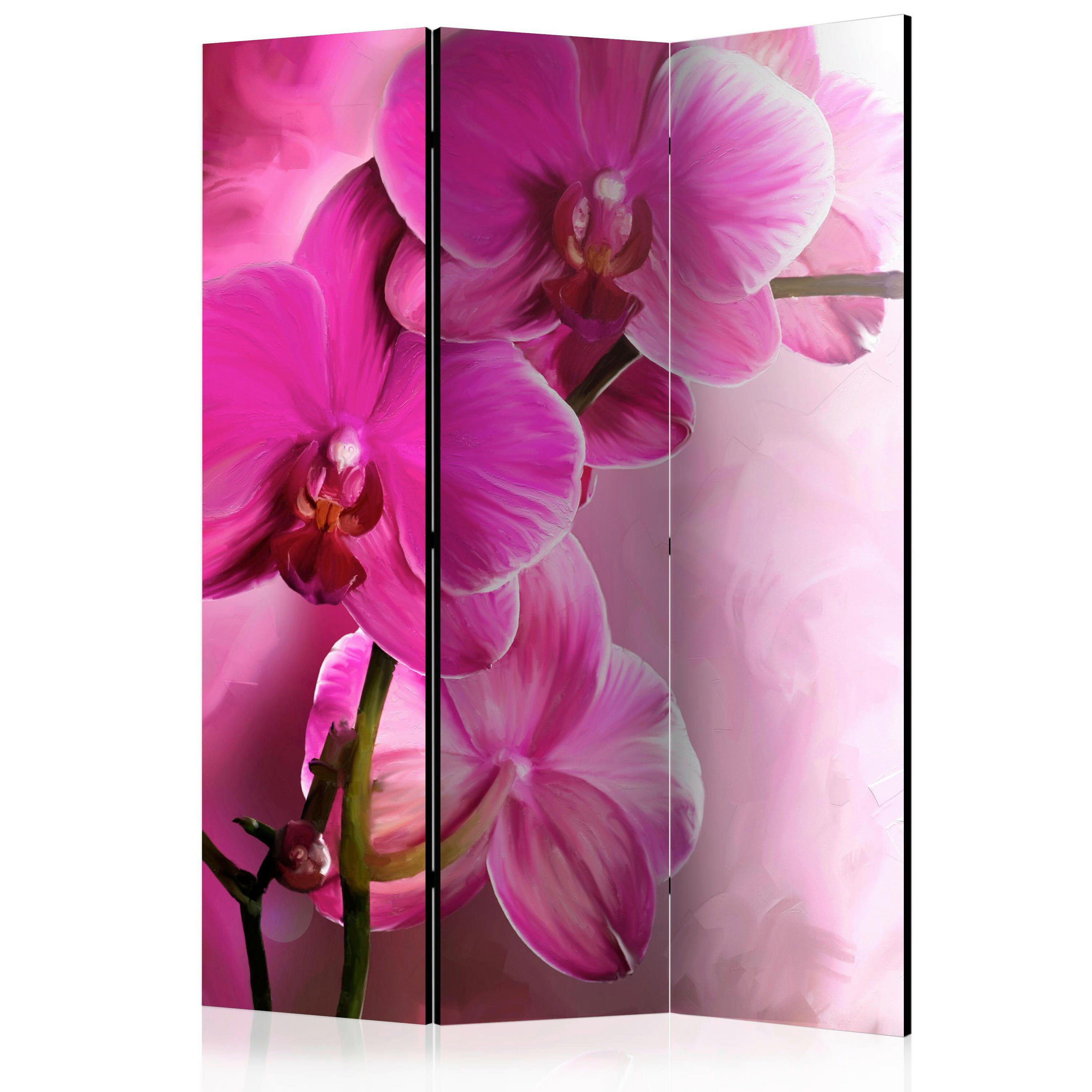 SKÄRMVÄGG  i trä, textil  pink  - pink, Basics, trä/textil (135/172/3cm) - artgeist