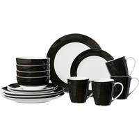 KOMBISERVICE Schwarz, Weiß VELVET 16-teilig 4 Personen  - Schwarz/Weiß, Basics, Keramik (30/26/31cm) - Ritzenhoff Breker