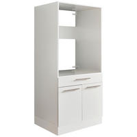 WASCHMASCHINENSCHRANK 67,5/162/67,5 cm  in Weiß  - Silberfarben/Schwarz, Design, Holzwerkstoff/Kunststoff (67,5/162/67,5cm)