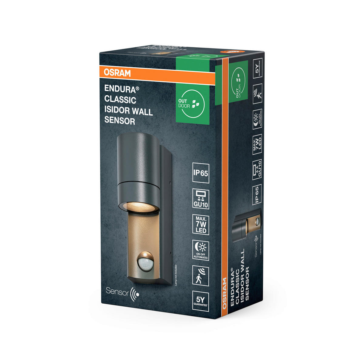 AUßENLEUCHTE 6/8,8/17 cm   - Dunkelgrau, Basics, Glas/Metall (6/8,8/17cm) - Osram