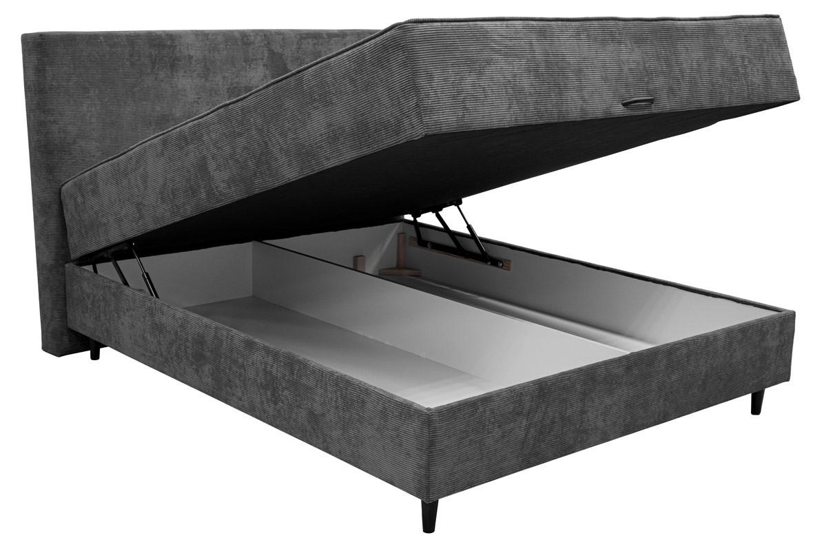 BOXSPRING KREVET 160/200 cm     siva  - siva/crna, Moderno, drvo/tekstil (160/200cm) - Hom`in