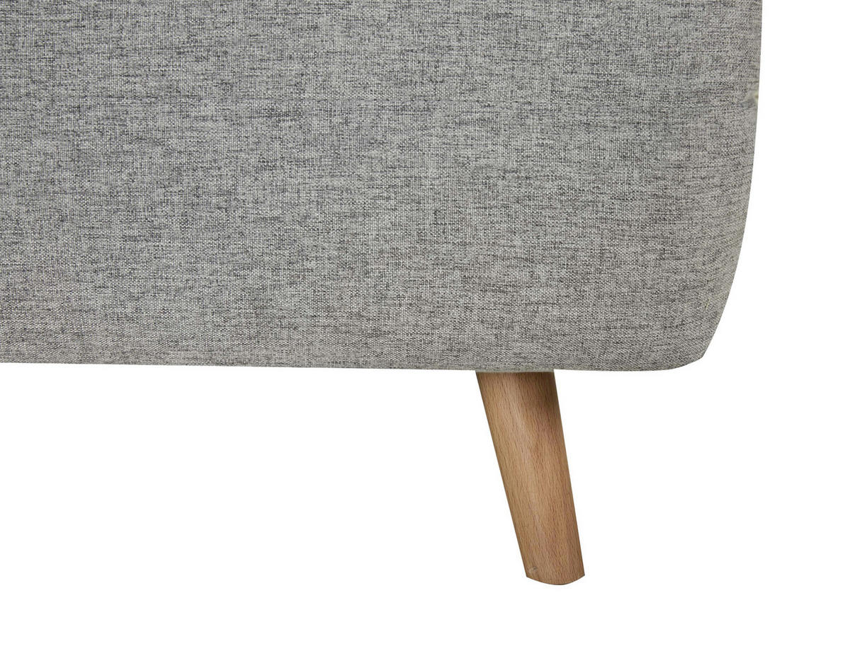 SCHLAFSOFA Webstoff Grau  - Blau/Naturfarben, MODERN, Holz/Kunststoff (125/84/91cm) - Livetastic