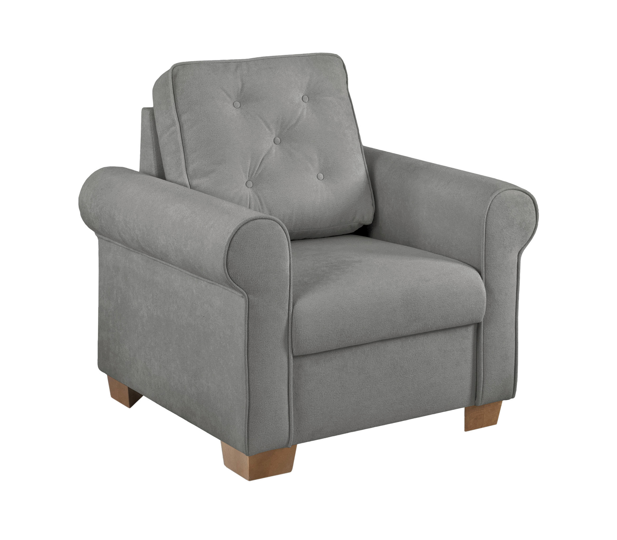 SESSEL in Grau  - Buchefarben/Grau, Design, Holz/Textil (93/89/82cm) - MID.YOU