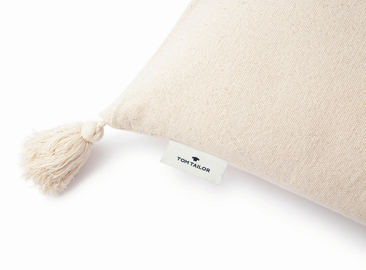 KISSENHÜLLE T-Knot Lines 40/40 cm  - Schwarz/Naturfarben, Trend, Textil (40/40cm) - Tom Tailor