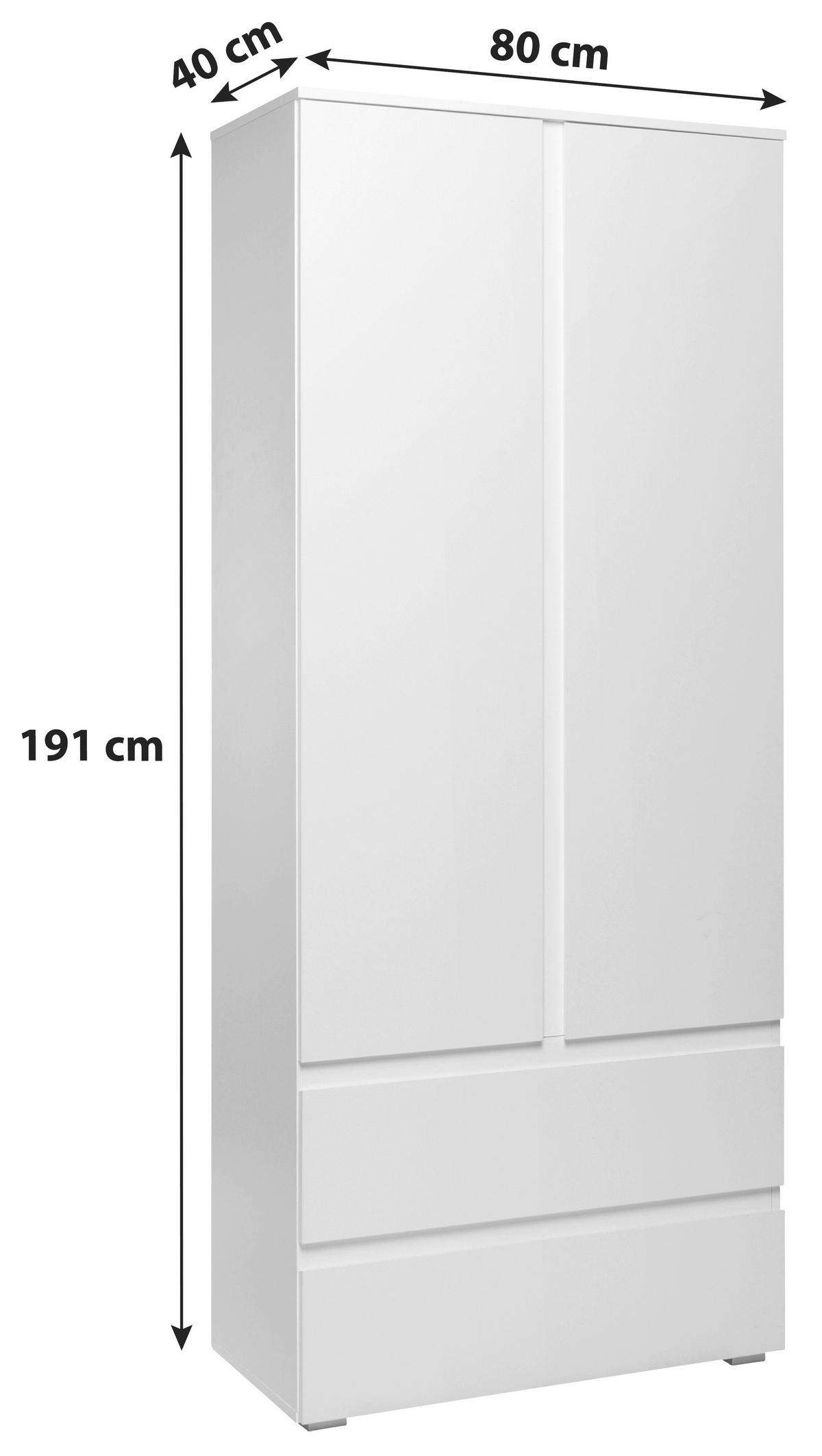 SKŘÍŇ NA ŠANONY, bílá - bílá, Konvenční, kompozitní dřevo (80/191/40cm) - MID.YOU