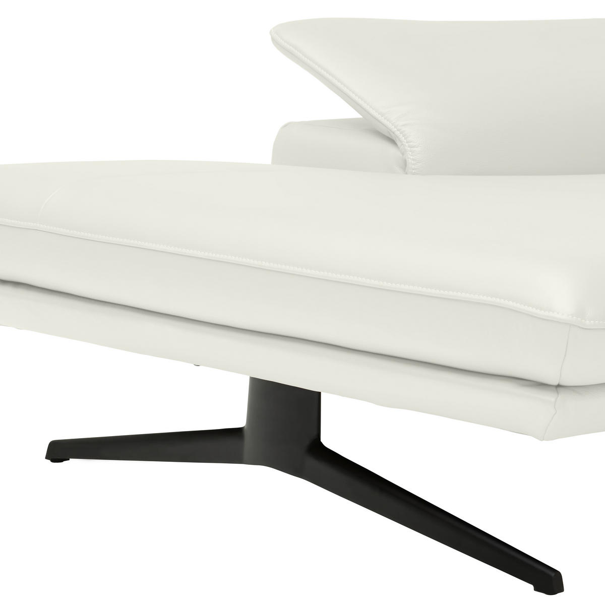 ECKSOFA in Echtleder Weiß  150/242 cm  - Beige/Schwarz, Design, Leder/Metall (150/242cm) - Koinor