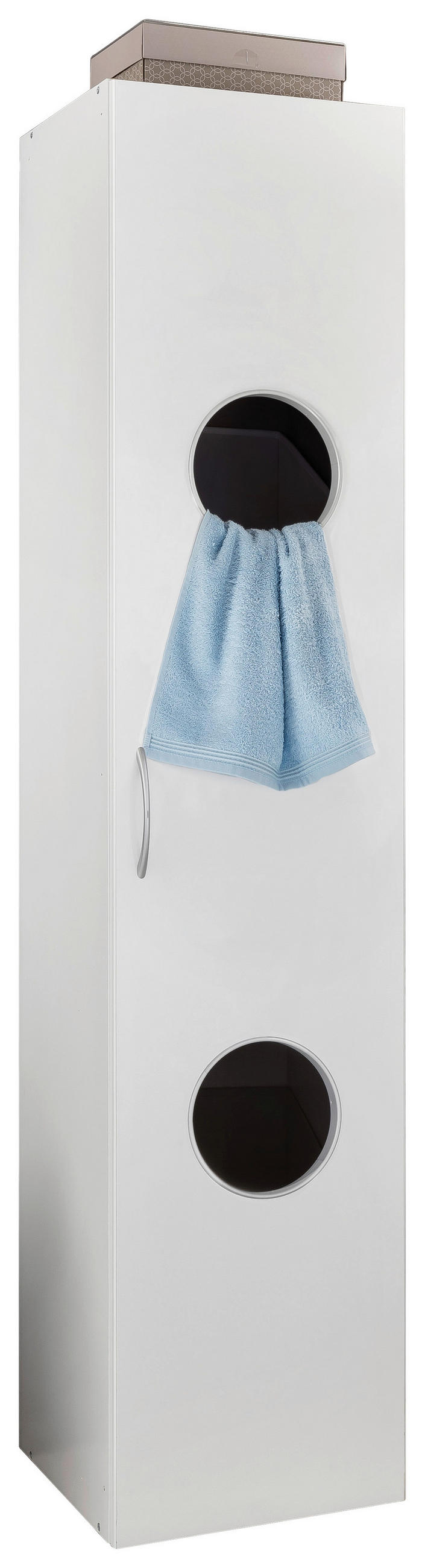 WÄSCHESCHRANK 40/185/40 cm  in Weiß  - Alufarben/Weiß, KONVENTIONELL, Holzwerkstoff/Kunststoff (40/185/40cm) - Xora