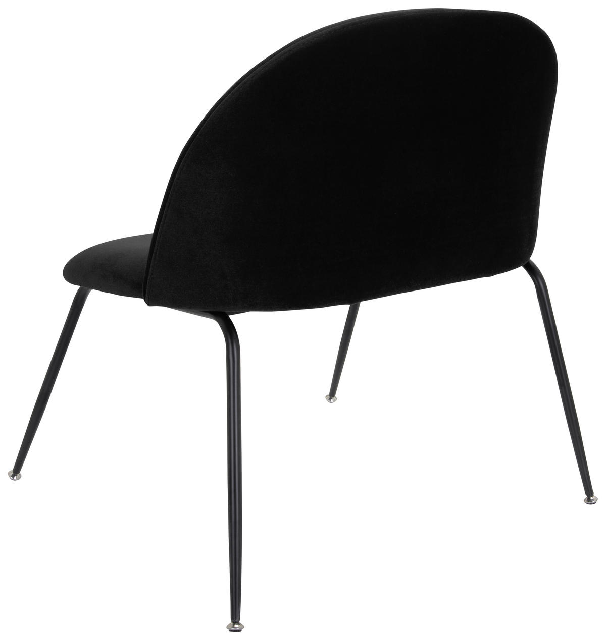 STUHL Samt Schwarz  - Schwarz, Basics, Textil/Metall (72/80/65cm) - MID.YOU