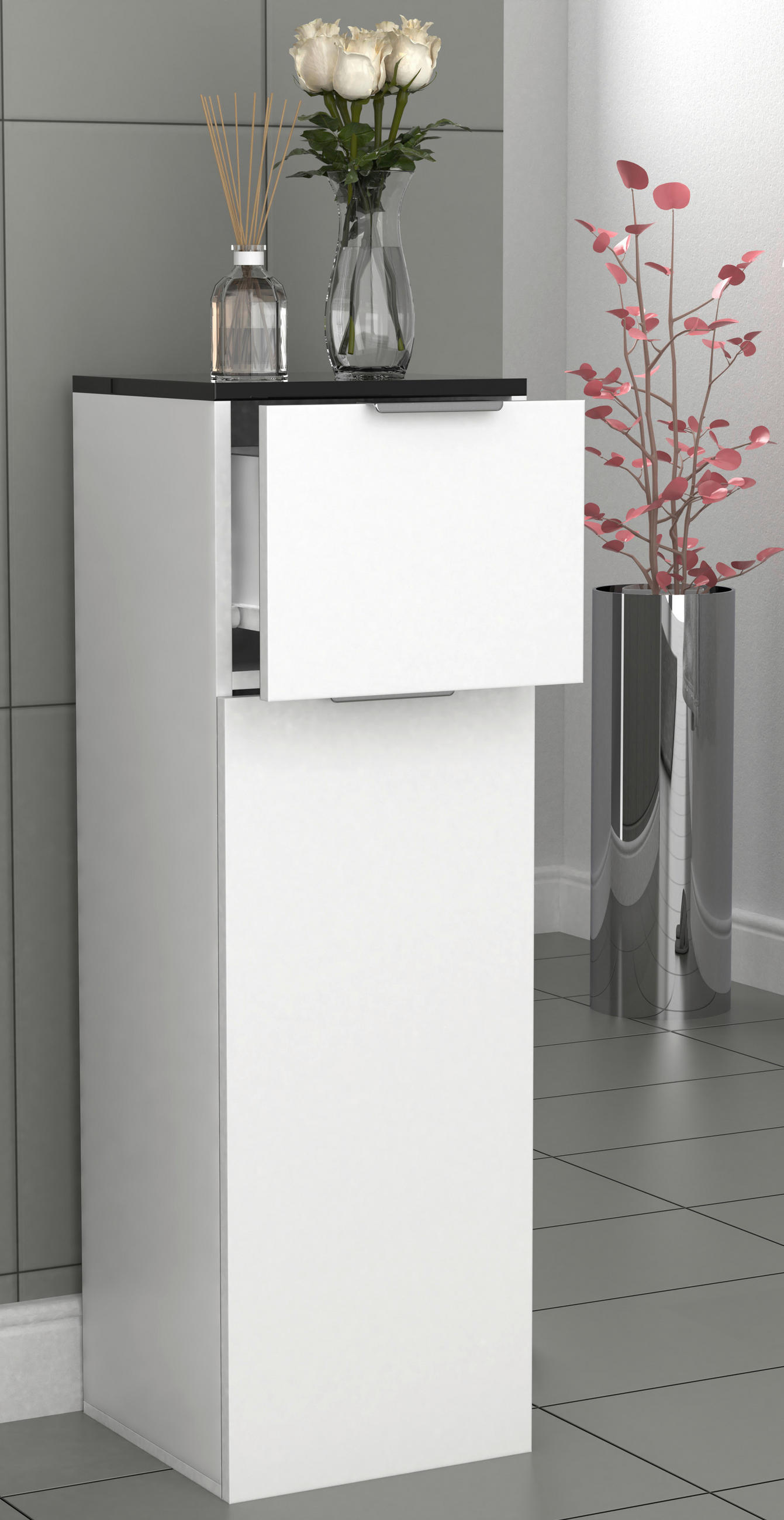HIGHBOARD  in 30/95/30 cm  - Silberfarben/Schwarz, MODERN, Holzwerkstoff/Kunststoff (30/95/30cm) - MID.YOU