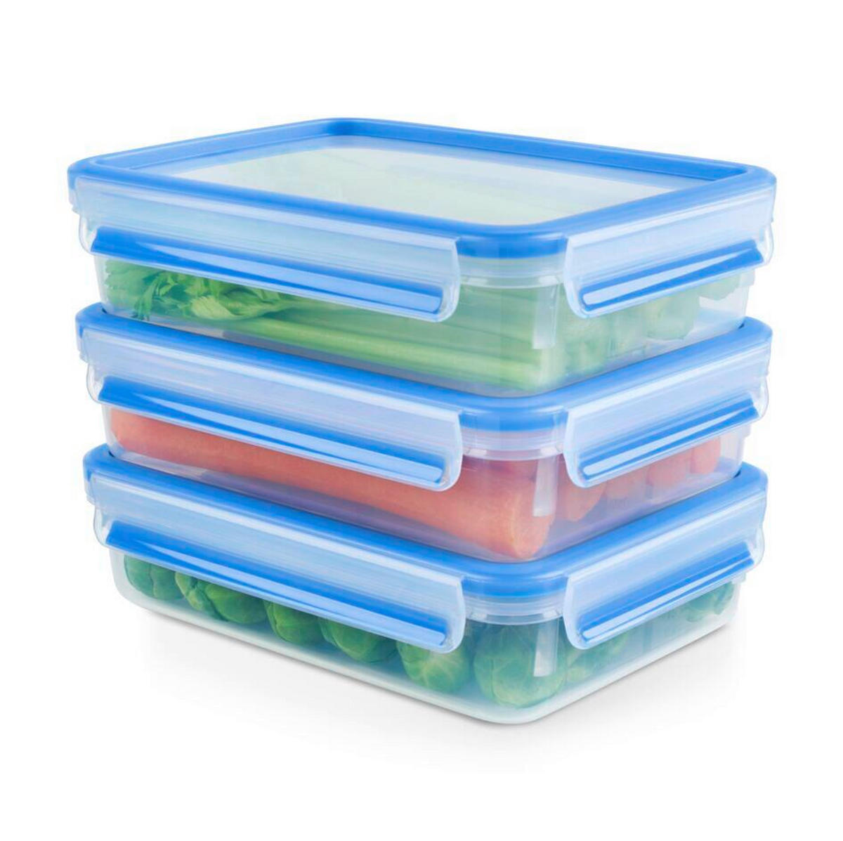 FRISCHHALTEDOSENSET Clip & Close 4-teilig  - Transparent, Basics, Kunststoff (22,4/16,6/17cm) - Emsa