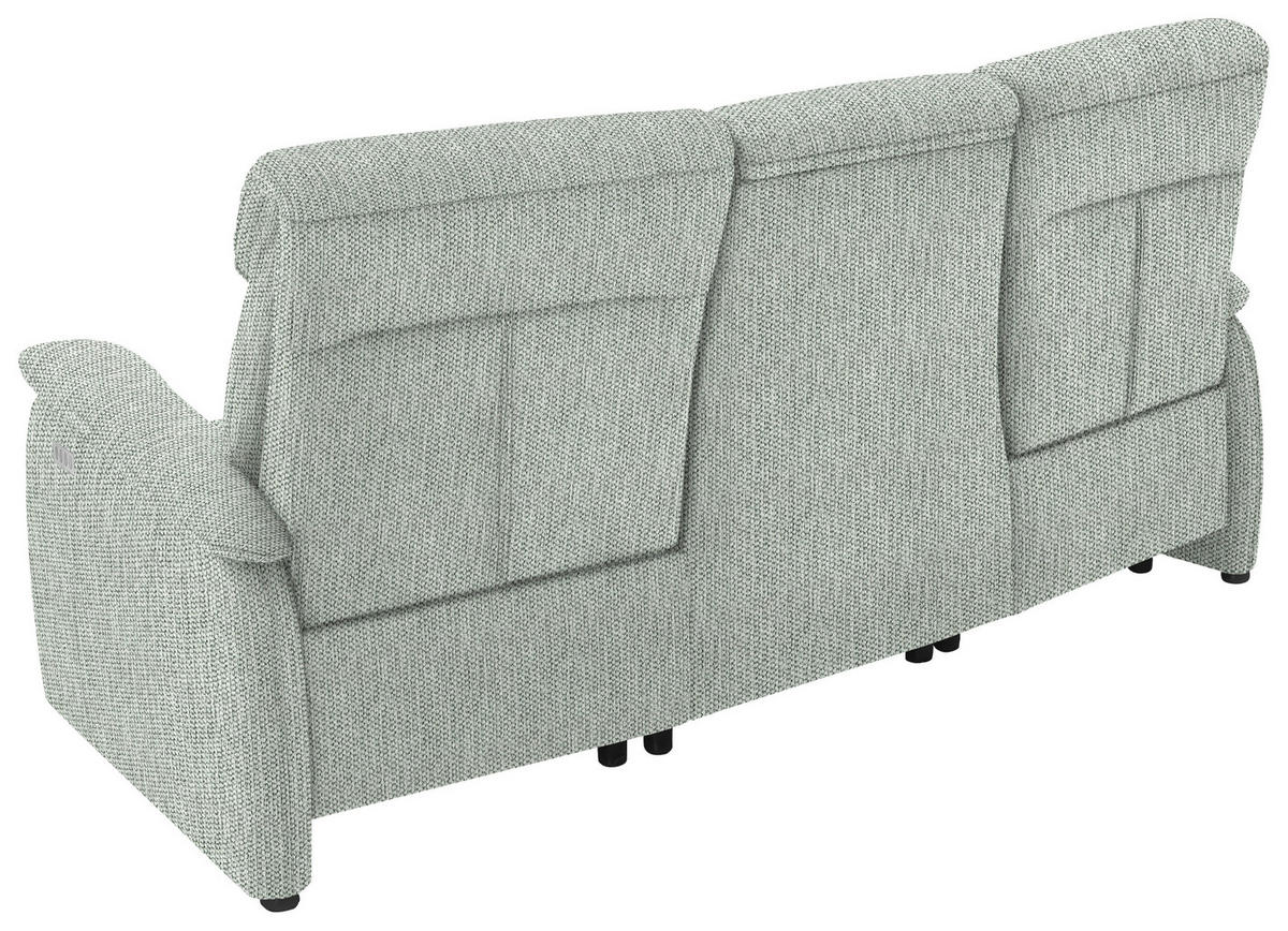 TRAPEZSOFA in Flachgewebe Hellgrau  - Hellgrau/Schwarz, Konventionell, Textil/Metall (219/107/97cm) - Pure Home Comfort