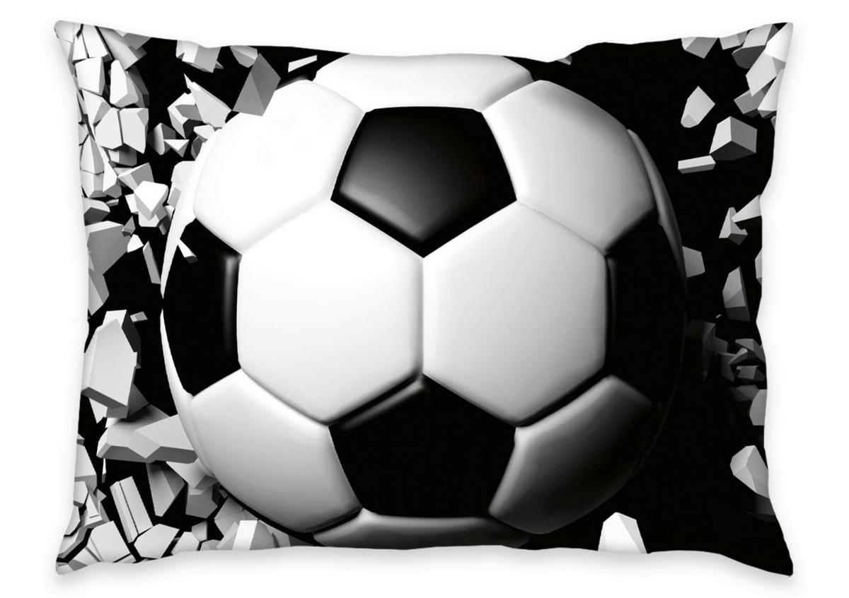 POSTELJINA ZA MLADE FOOTBALL 140/200 cm renforcé tkanina crna, bela  - bela/crna, Osnovno, tekstil (140/200cm)