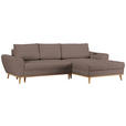 ECKSOFA in Webstoff Taupe  - Taupe/Eichefarben, Design, Holz/Textil (282/175cm) - Carryhome