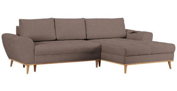 ECKSOFA in Webstoff Taupe  - Taupe/Eichefarben, Design, Holz/Textil (282/175cm) - Carryhome