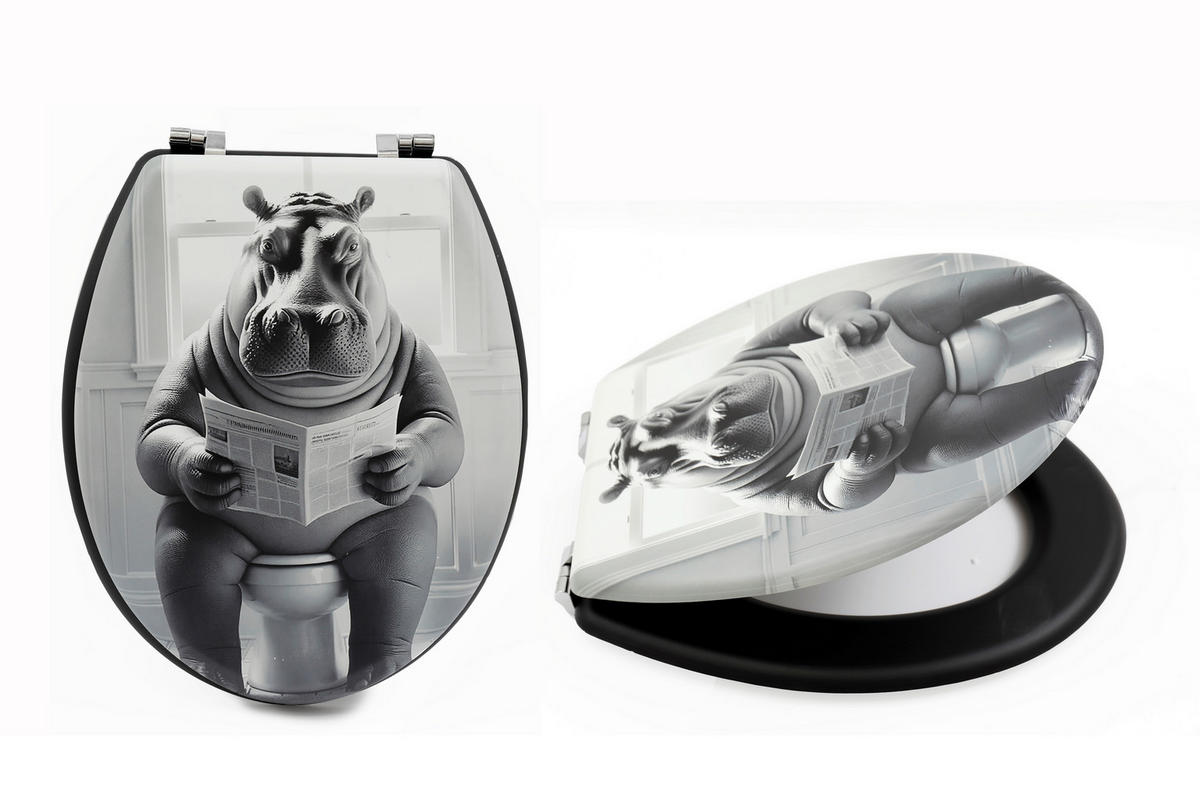 Colac Pentru Wc  - negru/gri, Basics, plastic (45/36/5cm)