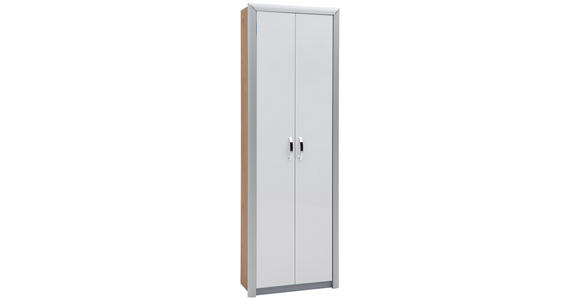 GARDEROBENSCHRANK 66/195/33 cm - Chromfarben/Eichefarben, Design, Metall (66/195/33cm) - Dieter Knoll