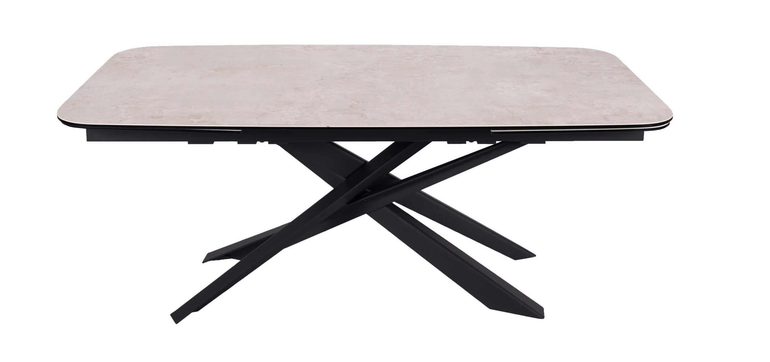 ESSTISCH in Metall, Glas, Keramik 190-290/100/76 cm  - Beige/Schwarz, Design, Glas/Keramik (190-290/100/76cm) - Novel