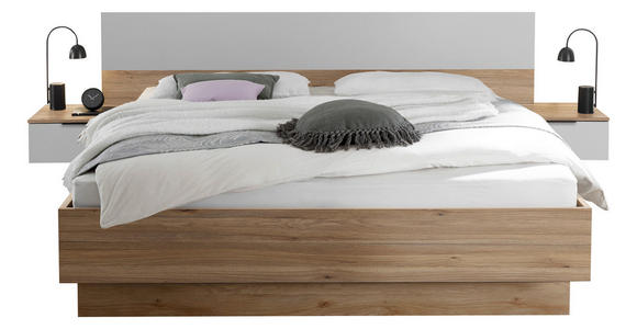 SCHLAFZIMMER 180/200 cm  in Weiß, Eichefarben  - Eichefarben/Weiß, KONVENTIONELL, Holzwerkstoff (180/200cm) - Carryhome