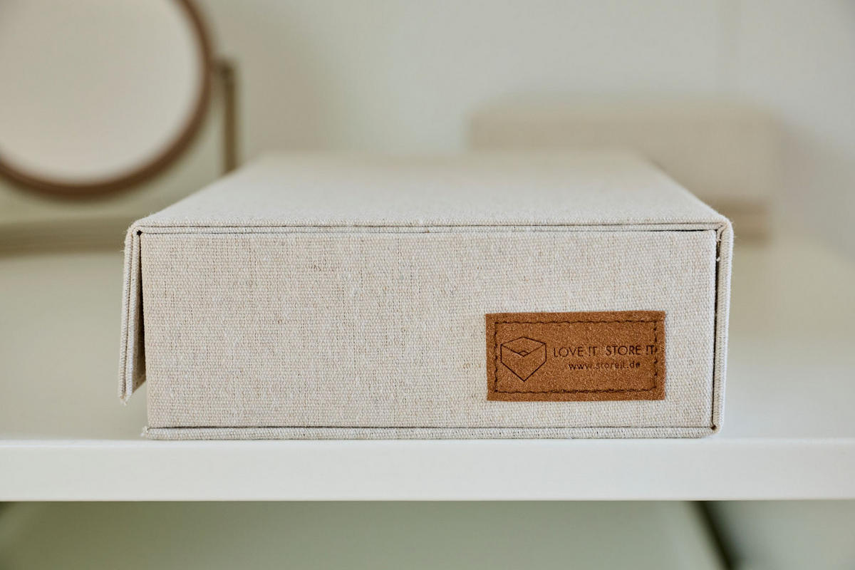 BRILLENBOX - Beige, Basics, Karton/Textil (24/16/6cm) - Store It