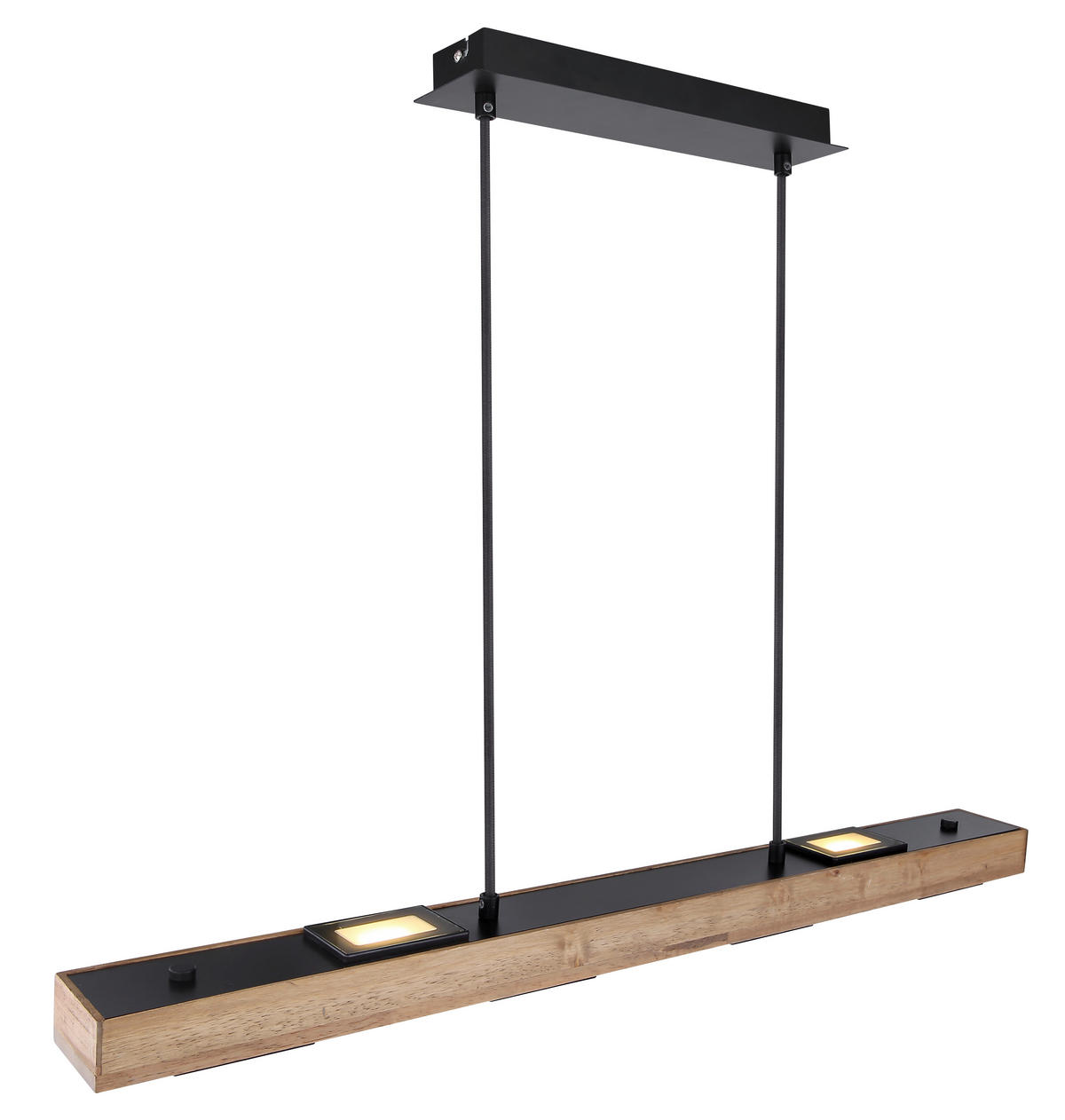 LED-HÄNGELEUCHTE JOYA 80/8/120 cm   - Dunkelbraun/Schwarz, Natur, Glas/Holz (80/8/120cm) - Globo