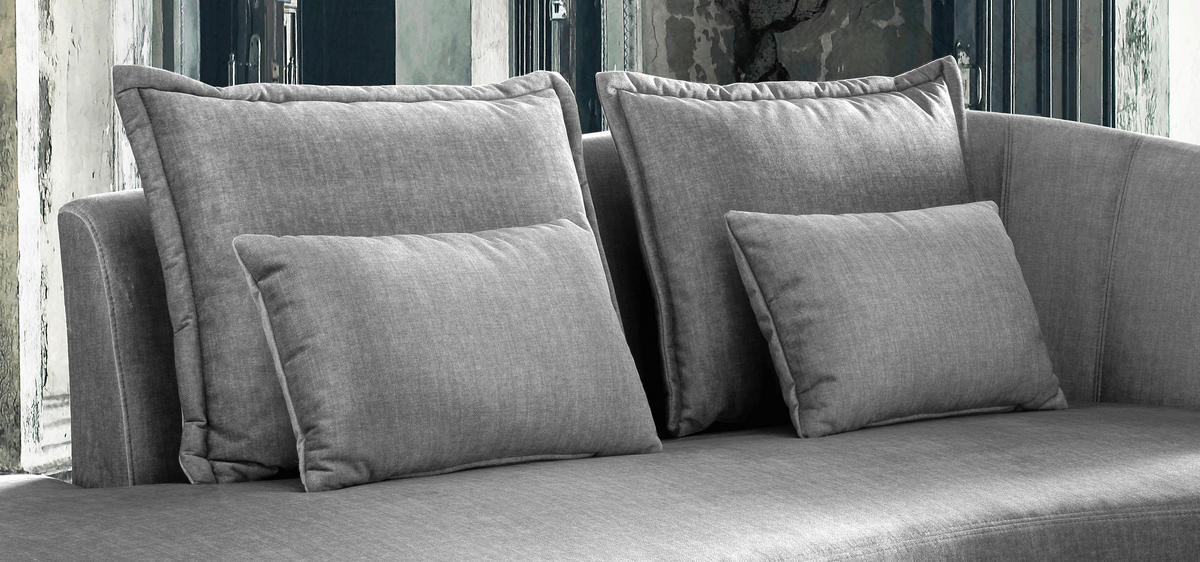 OTTOMANE in Velours Silberfarben  - Silberfarben/Schwarz, Modern, Textil/Metall (211/85/102cm) - Livetastic